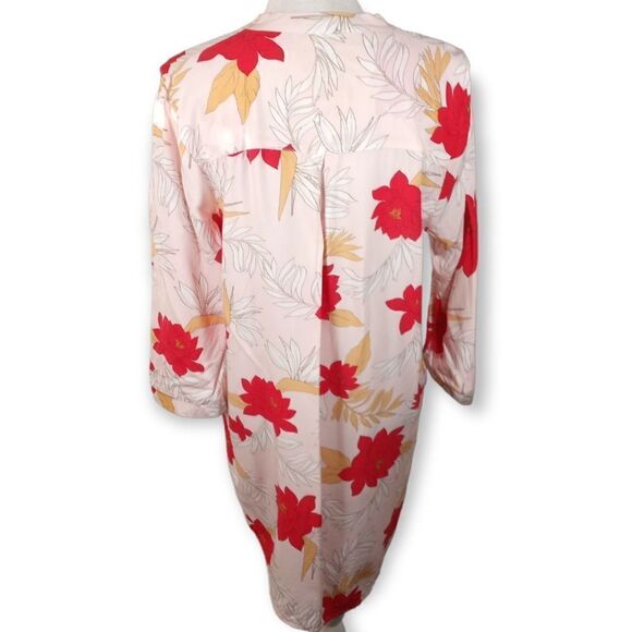 FOREVER 21 PINK & RED FLORAL SHIRT DRESS SZ.M EUC - Picture 5 of 6